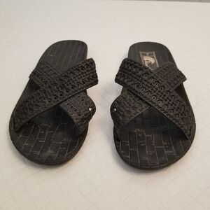 Women's Islander Sandals Size 7 Black Man Made Material 86935A-5
